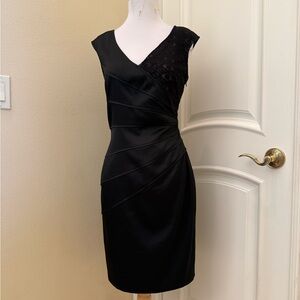 New Maggie L Chic Black satin and lace Dress